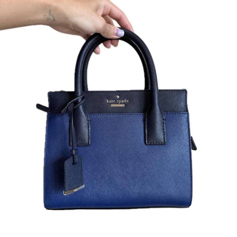 Kate Spade Tri color Royal/Navy/Beige mini Cameron Street Candace Tote